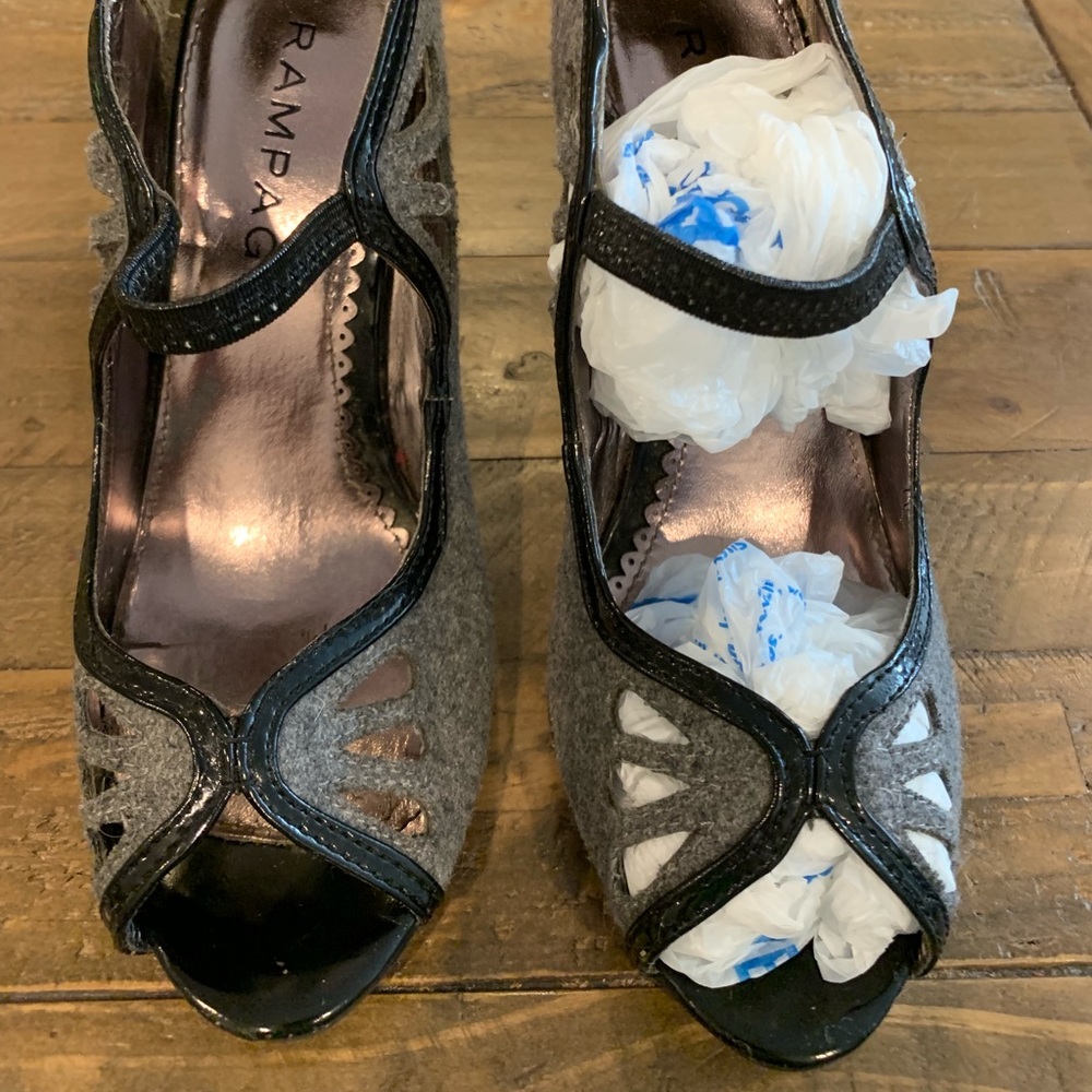 Rampage black and gray heels